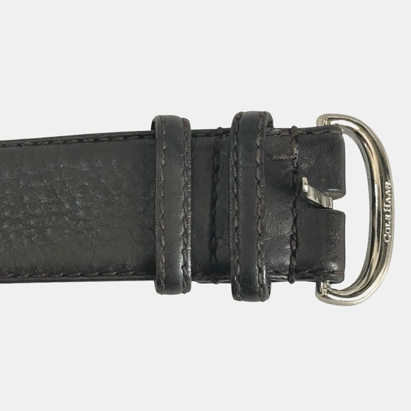 Cole Haan Women\'s Dark Brown Leather Belt Silver Buckle Size S VG main image 5